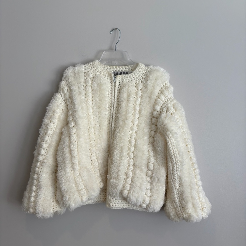 Elegant Cream Textured Women's Jacket